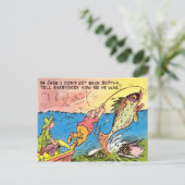 Funny Fishing Fisherman Postcard Fish Cartoon Postkarte (Stehend Vorderseite)