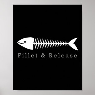 Funny Fishing Fisherman Spaß T-Shirt Filet and Rel Poster