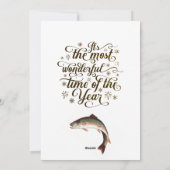 Funny Fishing Frohen Festtage Feiertagskarte (Rückseite)