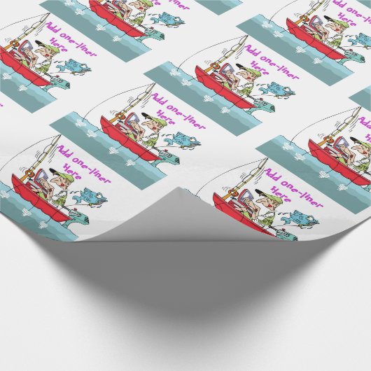 Funny Fishing Gag Geschenk Personalisiert Geschenkpapier (Ecke)