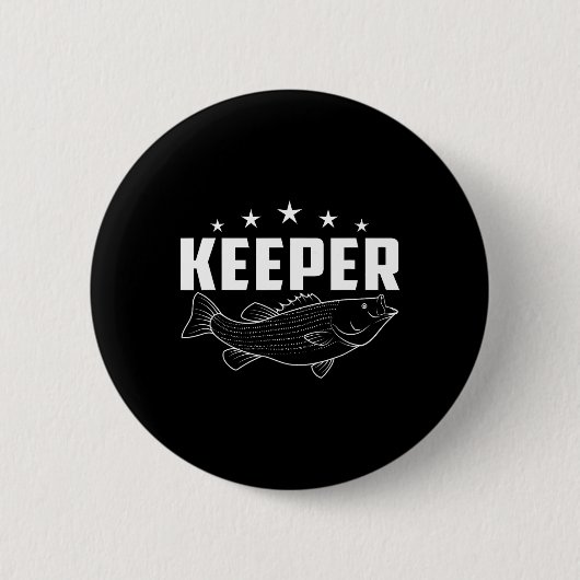 Funny Fishing Geoeper Keeper Button (Vorderseite)