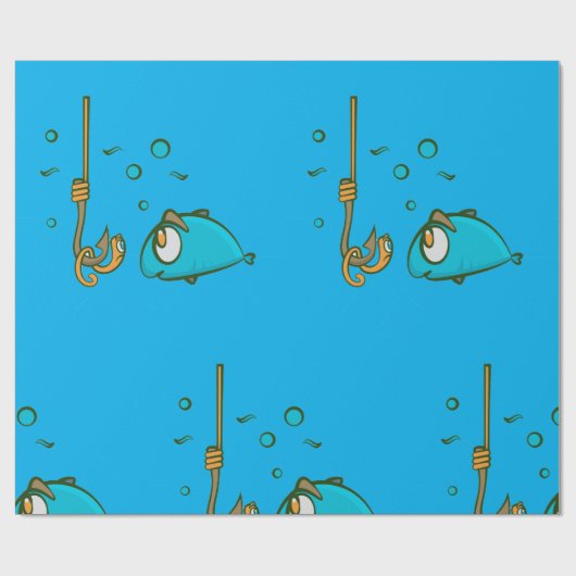 Funny Fishing Geschenkpapier (Flach)