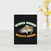 Funny Fishing Gewinner Gewinner Walleye Abendessen Karte (Gelbe Blume)