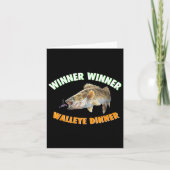 Funny Fishing Gewinner Gewinner Walleye Abendessen Karte (Vorderseite)