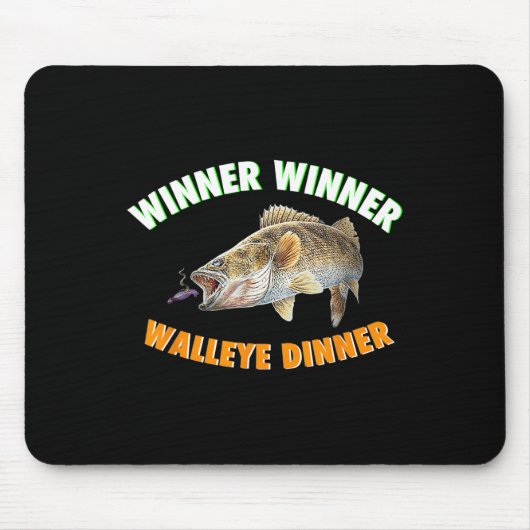 Funny Fishing Gewinner Gewinner Walleye Abendessen Mousepad (Vorne)