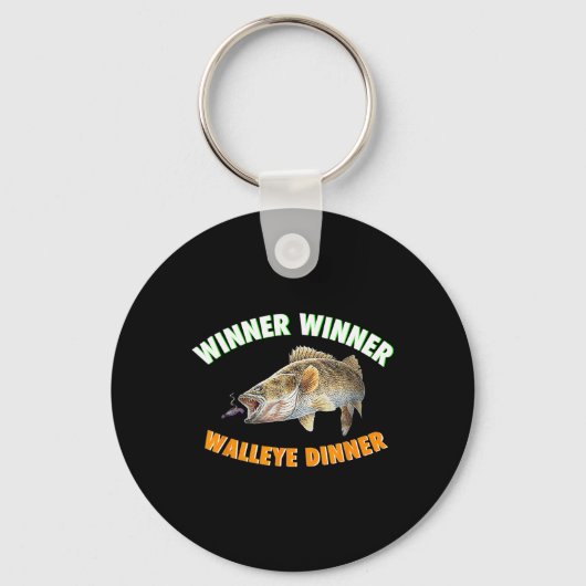 Funny Fishing Gewinner Gewinner Walleye Abendessen Schlüsselanhänger (Vorderseite)
