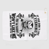 Funny Fishing Golfhandtuch (Horizontal)