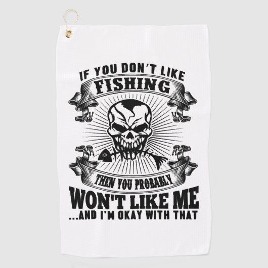 Funny Fishing Golfhandtuch (Vorderseite)