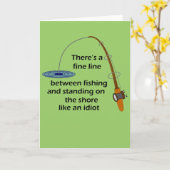 Funny Fishing Grußkarte Karte (Gelbe Blume)