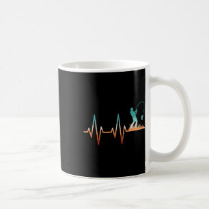 Funny Fishing Heartbeat B Fish Retro Fisherman Kaffeetasse