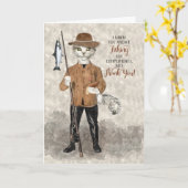 Funny Fishing Hipster Vielen Dank Karte (Gelbe Blume)