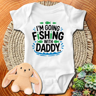 Funny Fishing Ich werde mit Papa angeln Baby Strampler