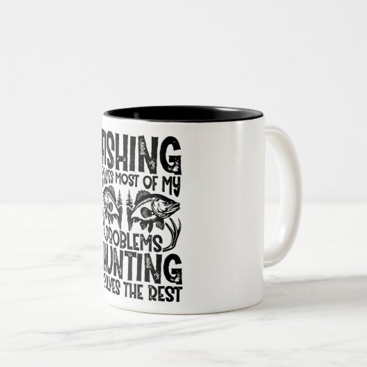 Funny Fishing/Jagd Zweifarbige Tasse (VorderseiteRechts)