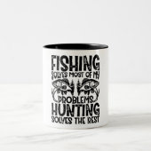 Funny Fishing/Jagd Zweifarbige Tasse (Mittel)