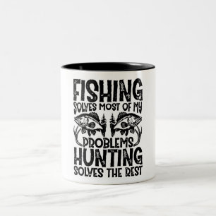 Funny Fishing/Jagd Zweifarbige Tasse
