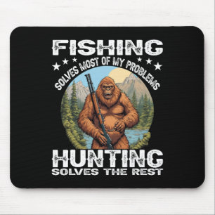 Funny Fishing Junting Halloween Spaß Hunter Mousepad