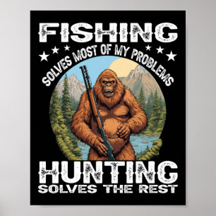 Funny Fishing Junting Halloween Spaß Hunter Poster