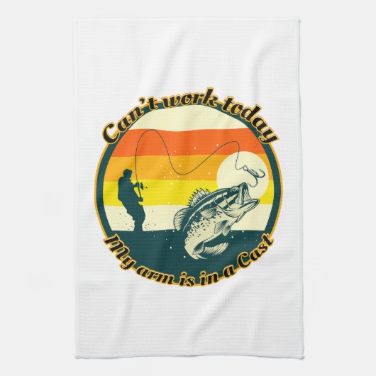 Funny Fishing kann heute nicht mehr funktionieren Geschirrtuch (Vertikal)