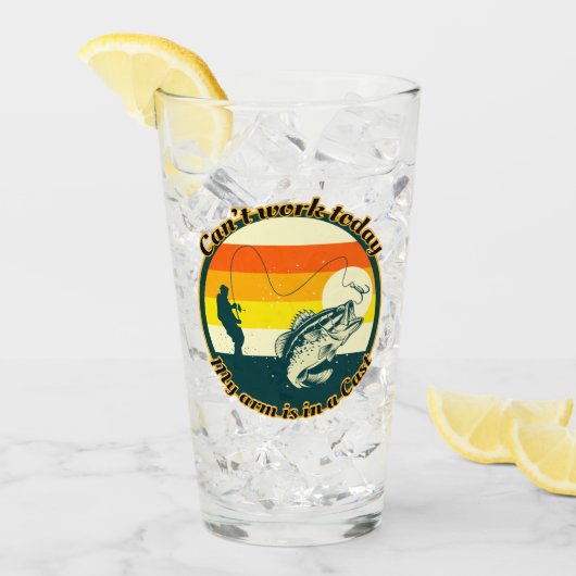 Funny Fishing kann heute nicht mehr funktionieren Glas (Vorderseite Ice)