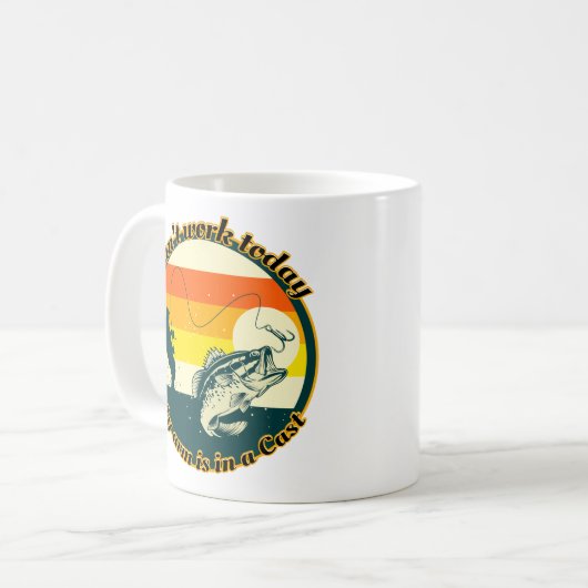 Funny Fishing kann heute nicht mehr funktionieren Kaffeetasse (Vorderseite Links)
