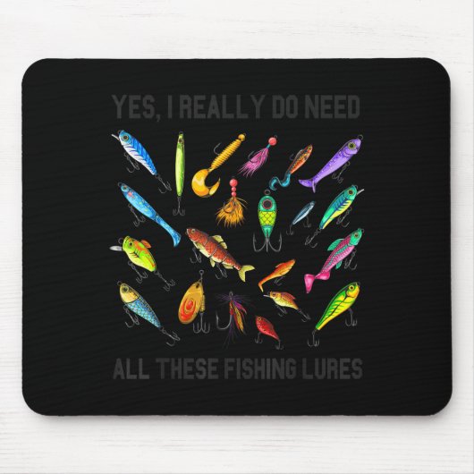 Funny Fishing Lures Gift For Fisherman Angler Fish Mousepad (Vorne)