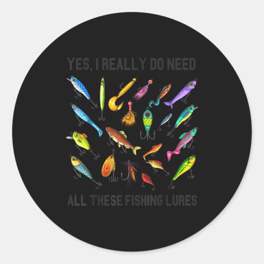 Funny Fishing Lures Gift For Fisherman Angler Fish Runder Aufkleber (Vorderseite)