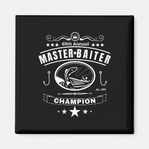 Funny Fishing Master Iter Champion Männergeschenk Magnet