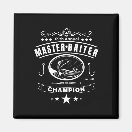 Funny Fishing Master Iter Champion Männergeschenk Magnet (Vorne)