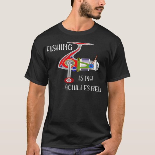 Funny Fishing: Meine Achilles Reel Vads fade T-Shirt (Vorderseite)