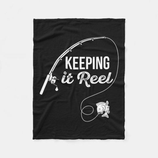 Funny Fishing Pole Behalt It Reel Joke Geschenk 1 Fleecedecke (Vorderseite)