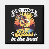 Funny Fishing Quote Hooked On B Fishing  Magnet (Vorne)