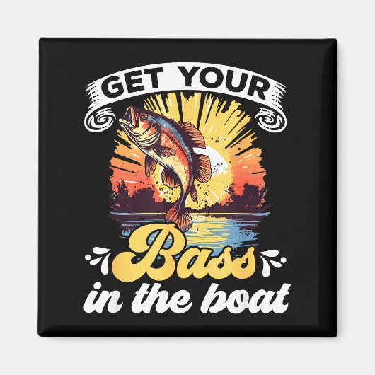 Funny Fishing Quote Hooked On B Fishing Magnet (Vorne)