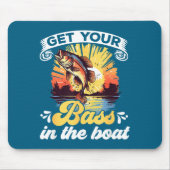 Funny Fishing Quote Hooked On B Fishing Mousepad (Vorne)