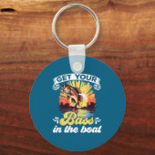 Funny Fishing Quote Hooked On B Fishing Schlüsselanhänger (Vorderseite)