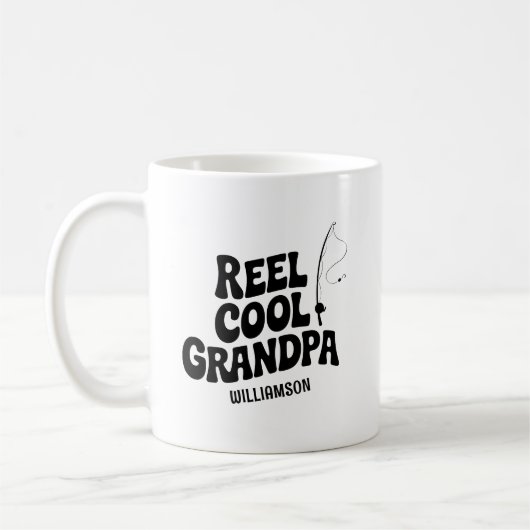 Funny Fishing Reel Cool Grandpa Fatters Day Gesche Kaffeetasse (Links)