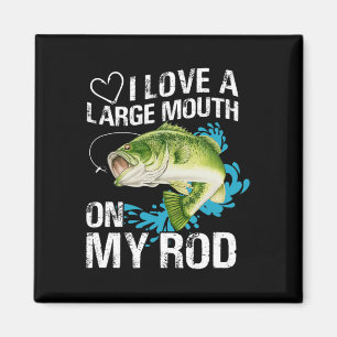 Funny Fishing Shirt. Ich Liebe einen großen Mund a Magnet