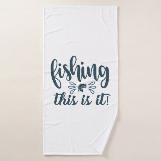 Funny Fishing Shirt mit Slogan Badehandtuch