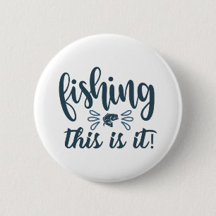 Funny Fishing Shirt mit Slogan Button