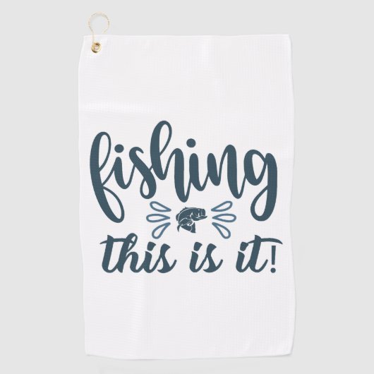 Funny Fishing Shirt mit Slogan Golfhandtuch (Vorderseite)