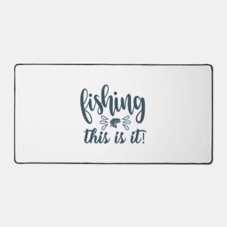 Funny Fishing Shirt mit Slogan Schreibtischunterlage