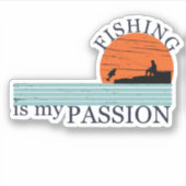 Funny Fishing Sprichwort Aufkleber (Vorderseite)