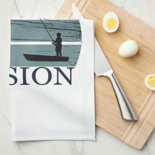 Funny Fishing Sprichwort Geschirrtuch (Viertel Falte)