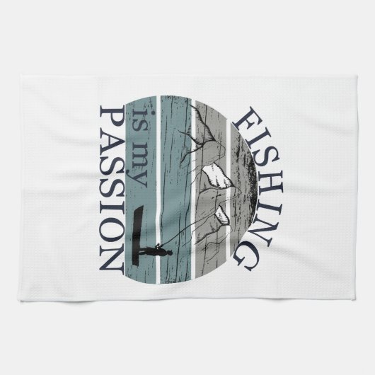 Funny Fishing Sprichwort Geschirrtuch (Horizontal)