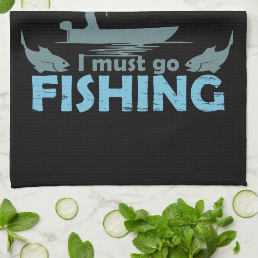 Funny Fishing Sprichwort Geschirrtuch (Gefaltet)