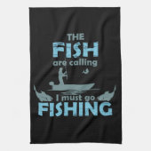 Funny Fishing Sprichwort Geschirrtuch (Vertikal)