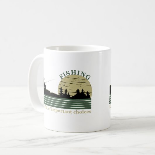 Funny Fishing Sprichwort Kaffeetasse (Vorderseite Links)