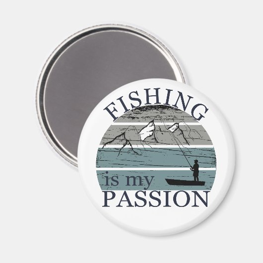 Funny Fishing Sprichwort Magnet (Vorderseite/Rückseite)