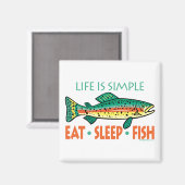 Funny Fishing Sprichwort Magnet (Vorderseite/Rückseite)