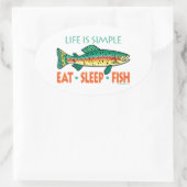Funny Fishing Sprichwort Ovaler Aufkleber (Tasche)