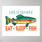 Funny Fishing Sprichwort Poster (Vorne)